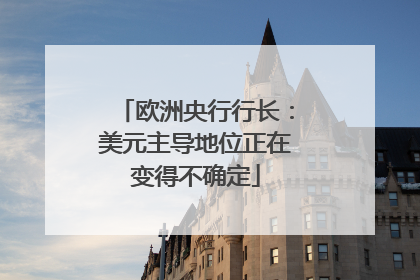 欧洲央行行长：美元主导地位正在变得不确定