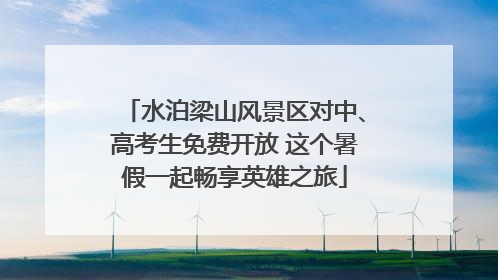 水泊梁山风景区对中、高考生免费开放 这个暑假一起畅享英雄之旅