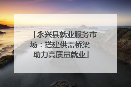 永兴县就业服务市场：搭建供需桥梁 助力高质量就业