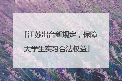江苏出台新规定，保障大学生实习合法权益