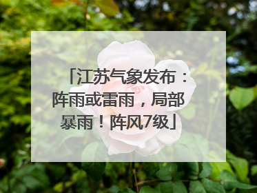 江苏气象发布：阵雨或雷雨，局部暴雨！阵风7级