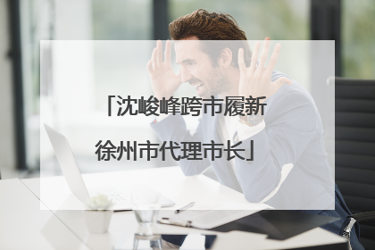 沈峻峰跨市履新徐州市代理市长