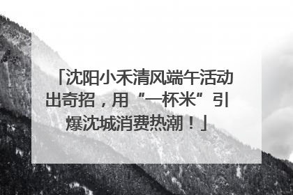 沈阳小禾清风端午活动出奇招，用“一杯米”引爆沈城消费热潮！