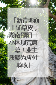 沥青地面上铺草皮，湖南邵阳一小区现荒唐一幕！业主质疑为应付验收