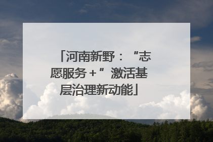 河南新野：“志愿服务＋”激活基层治理新动能