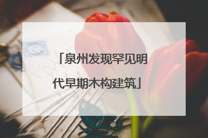 泉州发现罕见明代早期木构建筑