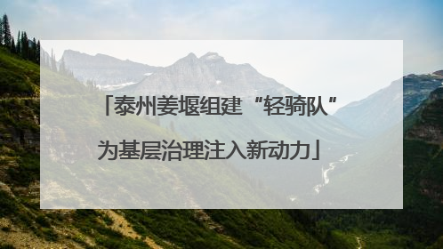 泰州姜堰组建“轻骑队”为基层治理注入新动力