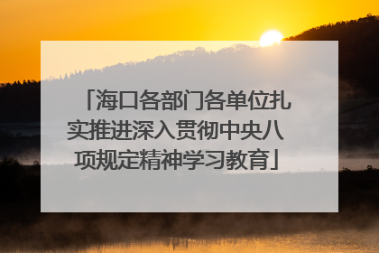 海口各部门各单位扎实推进深入贯彻中央八项规定精神学习教育
