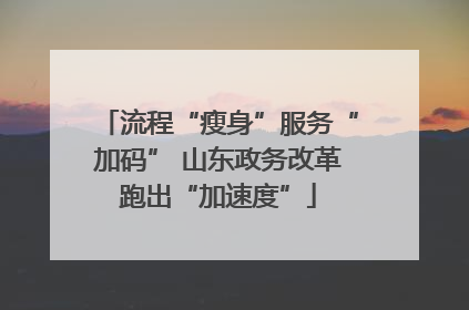 流程“瘦身”服务“加码” 山东政务改革跑出“加速度”