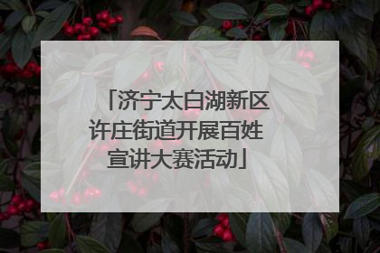 济宁太白湖新区许庄街道开展百姓宣讲大赛活动