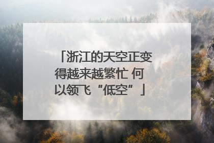 浙江的天空正变得越来越繁忙 何以领飞“低空”