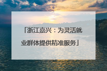 浙江嘉兴：为灵活就业群体提供精准服务