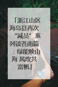 浙江山区海岛县再次“减员”系列谈苍南篇：绿能映山海 风吹共富帆