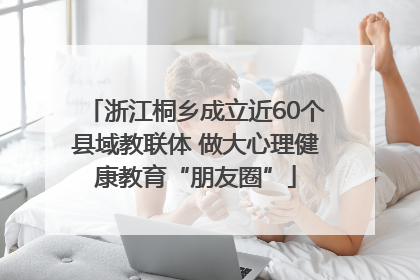 浙江桐乡成立近60个县域教联体 做大心理健康教育“朋友圈”