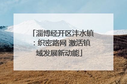 淄博经开区沣水镇：织密路网 激活镇域发展新动能