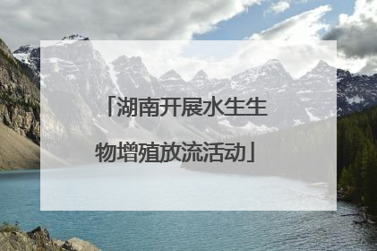 湖南开展水生生物增殖放流活动