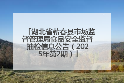 湖北省蕲春县市场监督管理局食品安全监督抽检信息公告（2025年第2期）