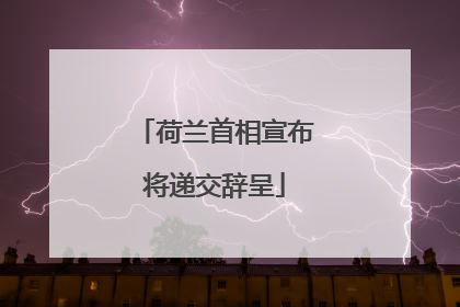 荷兰首相宣布将递交辞呈