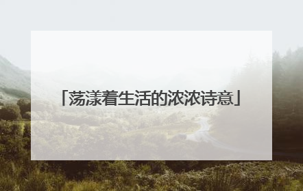 荡漾着生活的浓浓诗意