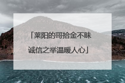 莱阳的哥拾金不昧 诚信之举温暖人心