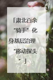肃北百余“骑手”化身基层治理“移动探头”