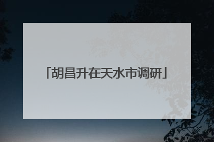 胡昌升在天水市调研