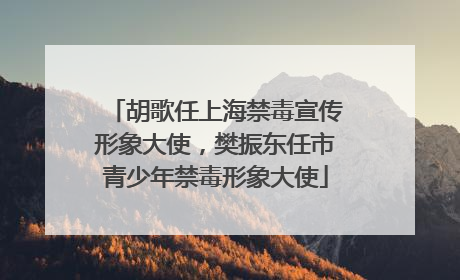 胡歌任上海禁毒宣传形象大使，樊振东任市青少年禁毒形象大使