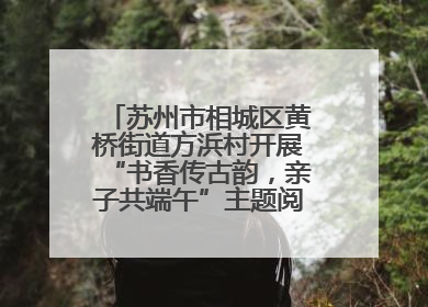 苏州市相城区黄桥街道方浜村开展“书香传古韵，亲子共端午”主题阅读活动！