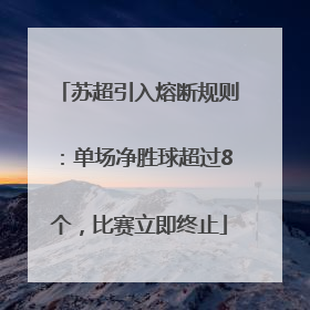 苏超引入熔断规则：单场净胜球超过8个，比赛立即终止