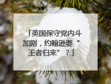 英国保守党内斗加剧，约翰逊要“王者归来”？