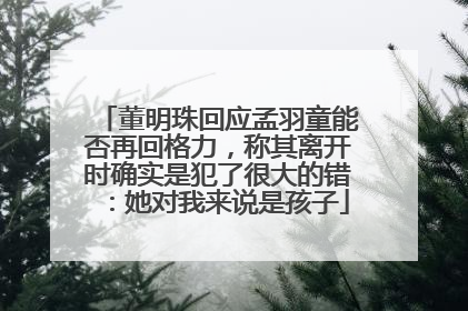 董明珠回应孟羽童能否再回格力，称其离开时确实是犯了很大的错：她对我来说是孩子