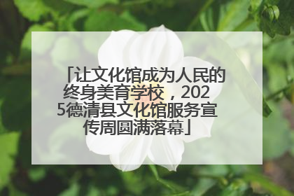 让文化馆成为人民的终身美育学校，2025德清县文化馆服务宣传周圆满落幕