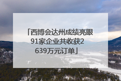 西博会达州成绩亮眼 91家企业共收获2639万元订单