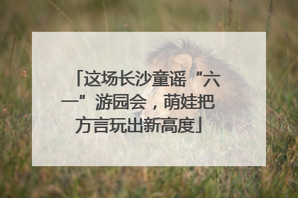 这场长沙童谣“六一”游园会，萌娃把方言玩出新高度
