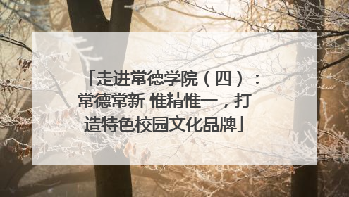 走进常德学院（四）：常德常新 惟精惟一，打造特色校园文化品牌