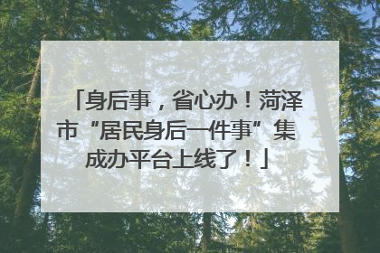 身后事，省心办！菏泽市“居民身后一件事”集成办平台上线了！