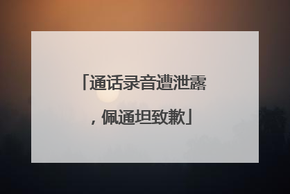 通话录音遭泄露，佩通坦致歉