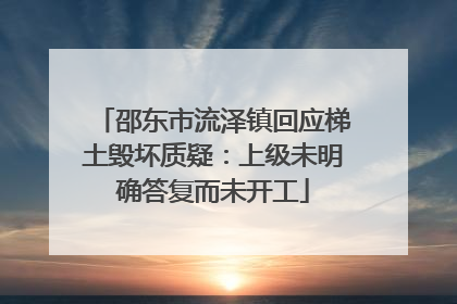 邵东市流泽镇回应梯土毁坏质疑：上级未明确答复而未开工