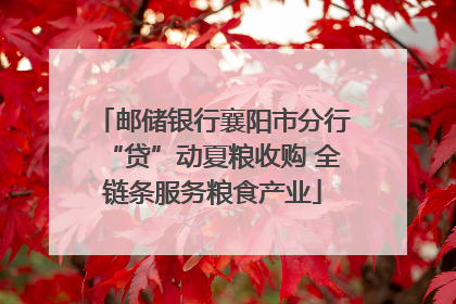 邮储银行襄阳市分行“贷”动夏粮收购 全链条服务粮食产业