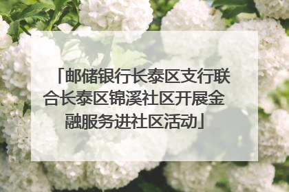 邮储银行长泰区支行联合长泰区锦溪社区开展金融服务进社区活动