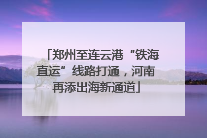 郑州至连云港“铁海直运”线路打通，河南再添出海新通道