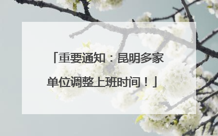 重要通知：昆明多家单位调整上班时间！