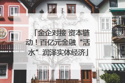金企对接 资本链动！百亿元金融“活水”润泽实体经济