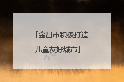 金昌市积极打造儿童友好城市