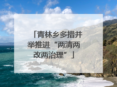 青林乡多措并举推进“两清两改两治理”