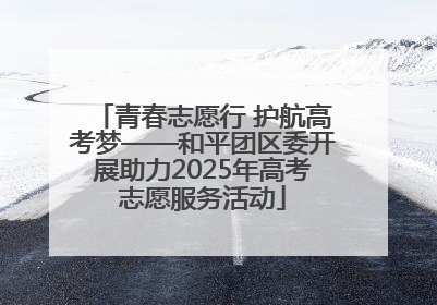 青春志愿行 护航高考梦——和平团区委开展助力2025年高考志愿服务活动