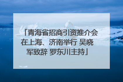 青海省招商引资推介会在上海、济南举行 吴晓军致辞 罗东川主持