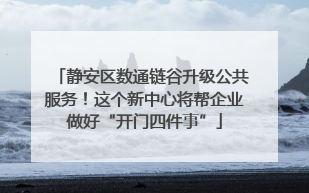 静安区数通链谷升级公共服务！这个新中心将帮企业做好“开门四件事”