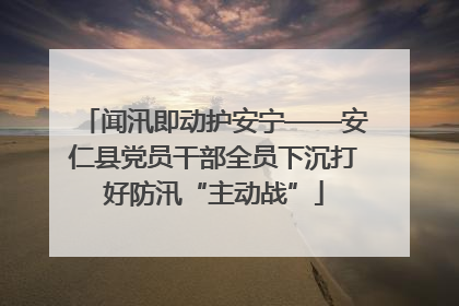 闻汛即动护安宁——安仁县党员干部全员下沉打好防汛“主动战”