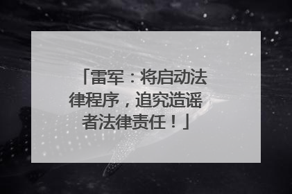雷军：将启动法律程序，追究造谣者法律责任！